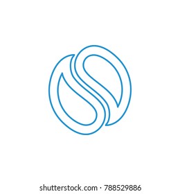 blue water shape lines art logo vector