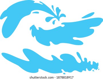 Blue Water Shape Set Cut Out Illustration