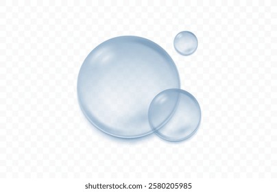 Blue water shapes with floating soap bubbles, ideal for bath and skincare product packaging