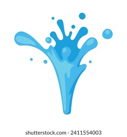 Blue Water Splash as Aqua Motion with Drops Vector Illustration