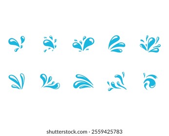 Blue Water Splash Element Set