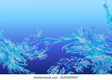 blue water splash with blue gradient background