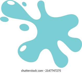 Blue Water Splash Icon. Liquid Spill Stain