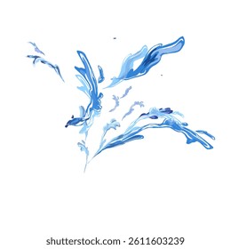 blue water splash icon without background