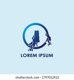 Blue Water Splash Initial Letter I Logo Icon Vector Template Design.