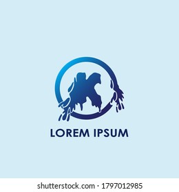 Blue Water Splash Initial Letter K Logo Icon Vector Template Design.