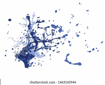 blue water splash isolated on white background