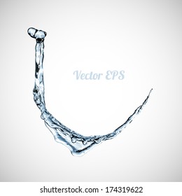 Blue water splash isolated on white background, vector illustration