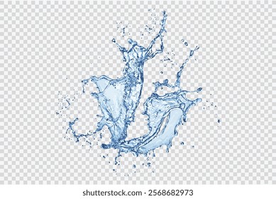 blue water splash isolated on a white background