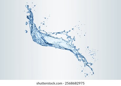 blue water splash isolated on a white background