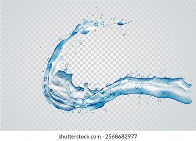 blue water splash isolated on a white background