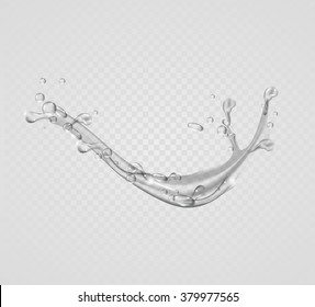 blue water splash isolated on white background. vector illustration