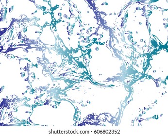 blue water splash isolated on white background
