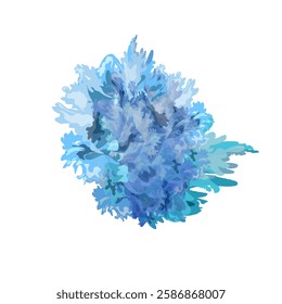blue water splash isolated without background