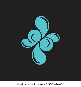blue water splash logo vector