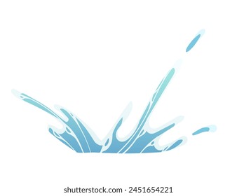 Efecto mágico de salpicadura de agua azul para la Ilustración vectorial de flujo de agua de los juegos aislada sobre fondo blanco