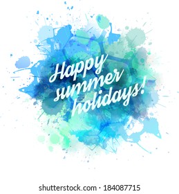 Blue water splash with message