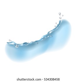 Blue water splash on white background. Vector illustration