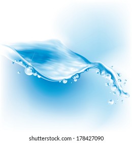 blue water splash surface, vector illustration