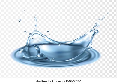 Blue water splash. Vector illustration.