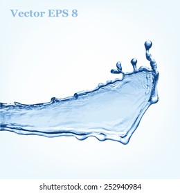 Blue water splash, vector illustration EPS 8.