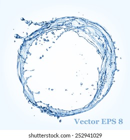 salpicadura de agua azul, ilustración vectorial EPS 8.