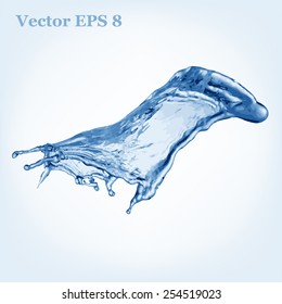 Blue water splash, vector illustration EPS 8.