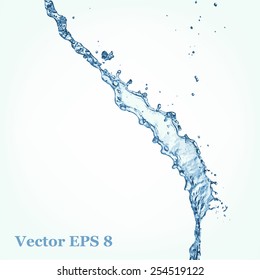 Blue water splash, vector illustration EPS 8.