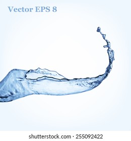 Blauer Wassersplash, Vektorgrafik EPS 8.