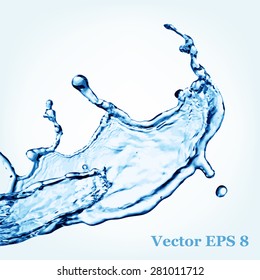 salpicadura de agua azul, ilustración vectorial EPS 8.