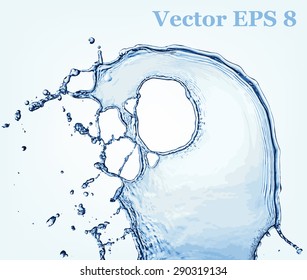 salpicadura de agua azul, ilustración vectorial EPS 8.