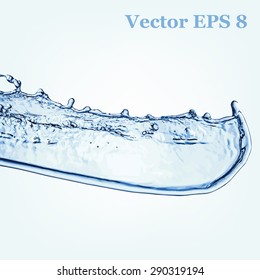 Blue water splash, vector illustration EPS 8.