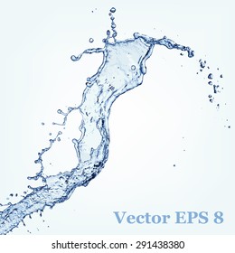 salpicadura de agua azul, ilustración vectorial EPS 8.