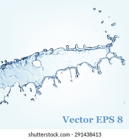 Blue water splash, vector illustration EPS 8.