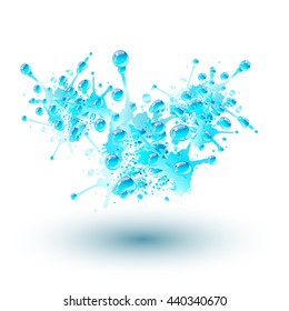 Blue water splash, vector illustration.