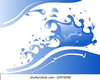 Blue Water Splash Vector Illustration Stock Vector (Royalty Free ...