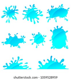 Blue water splash vector logo 
