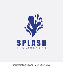 Diseño de ilustración de logotipo de Vector de salpicadura de agua azul