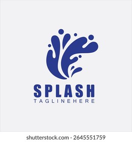 Blue water splash vector logo illustration design