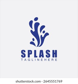Diseño de ilustración de logotipo de Vector de salpicadura de agua azul