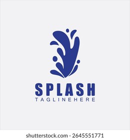Blue water splash vector logo illustration design
