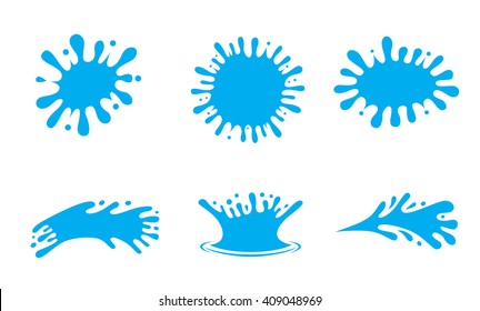 Blue Water Splash Vector Logo Collection.