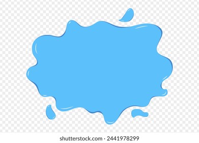 Blue water splash vector on transparent background