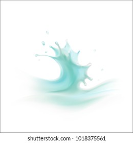 blue water splashing drops; isolated vector
