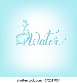 blue water splashing drops; isolated vector