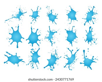 Blue Water Splatter Collection High Resolution Ink Splash Backgrounds