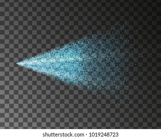  Blue Water Spray Mist Of Atomizer. Vector Cosmetic Effect Illustration.