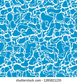 Blue water surface background texture. Ripples, sea surface. Turbulent, Vector Background Illustration