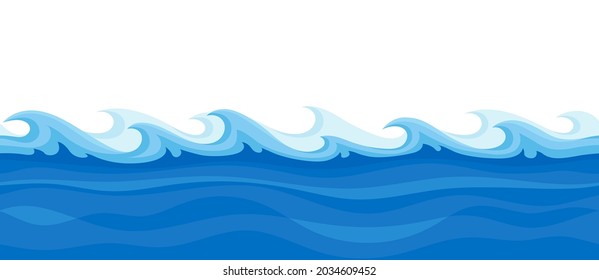 Blue Water Surface Curved Waves Vector Stock Vector (Royalty Free ...