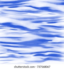 blue water surface pattern on white background, vector illustration